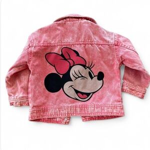 Disney Minnie Mouse Pink Jean Jacket‎ with Bow Design 3T